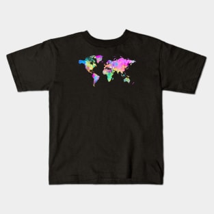 Colorful Watercolor Map Kids T-Shirt